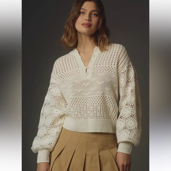 Joie Sweaters - 🤍✨ Joie Carem Pointelle Oversized Wool Sweater – Ivory – Size‎ M ✨🤍